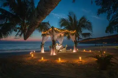 White Canopy Tent Near Coastline