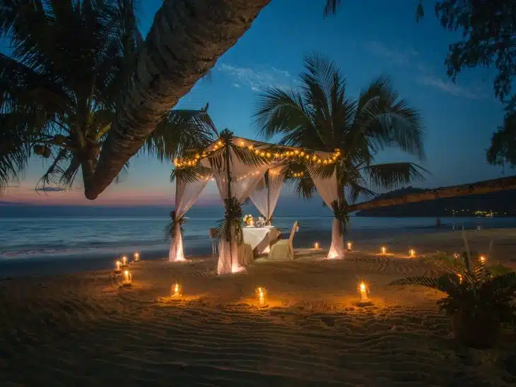 White Canopy Tent Near Coastline