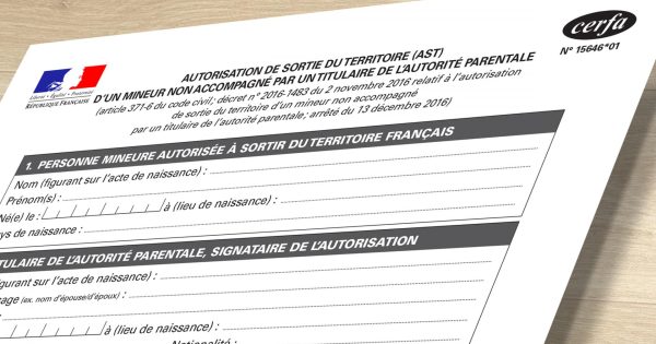 Cerfa 15646 Autorisation Sortie Territoire www.partir-voyager.com